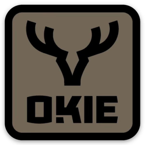 Okie Antlers Square Sticker- Brn/Blk