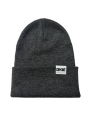 Okie Knit Cuffed Beanie-Charcoal
