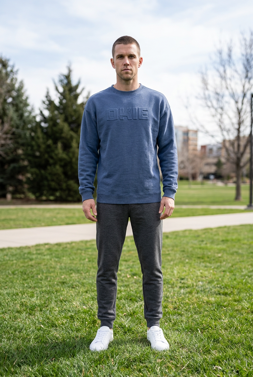 OKIE Puff Sweatshirt-Indigo