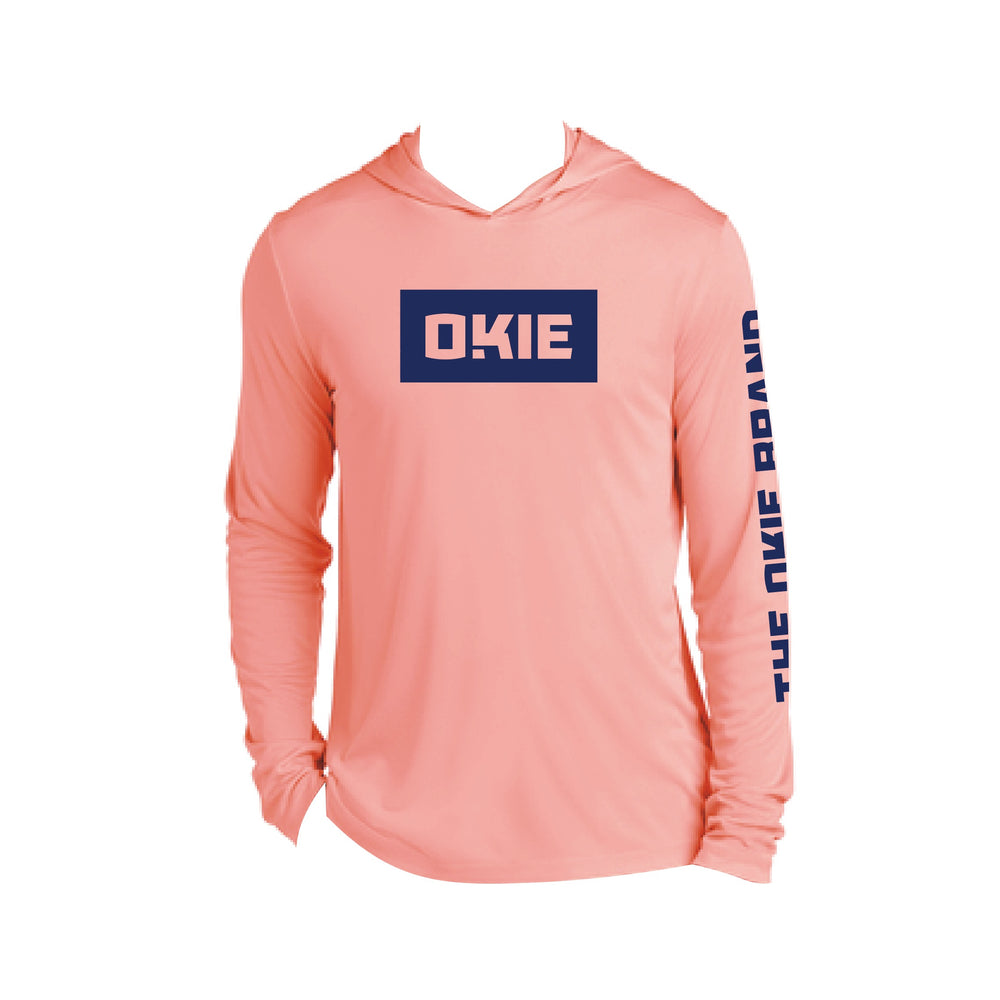 OKIE Performance SPF Hooded LS T-Coral