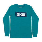 Teal OKIE Feather-Long Sleeve T
