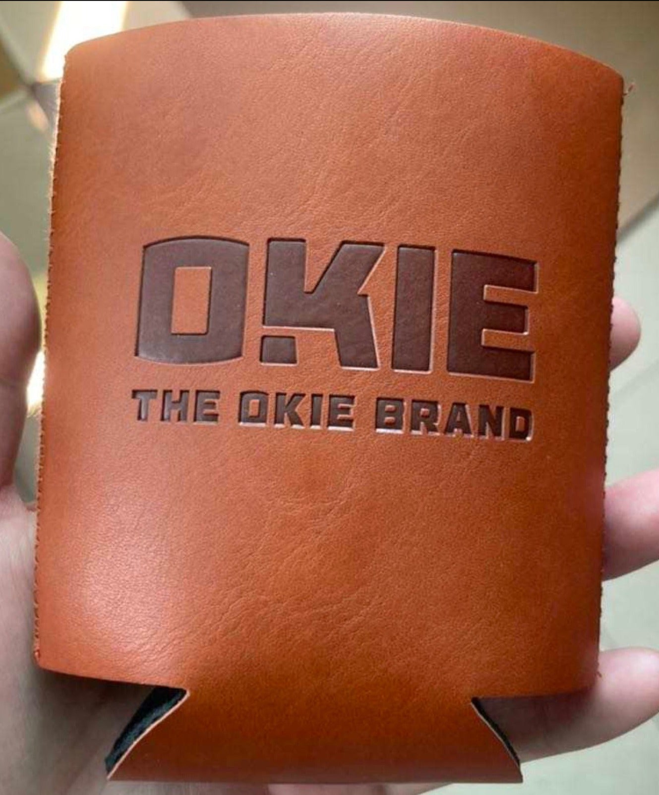 Faux Leather Can Cooler